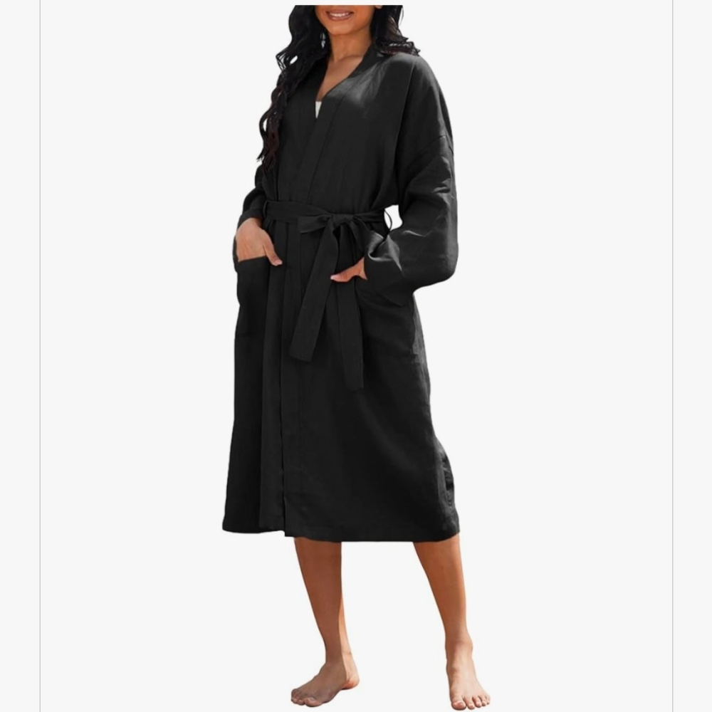 Pure Linen Mid Length Kimono